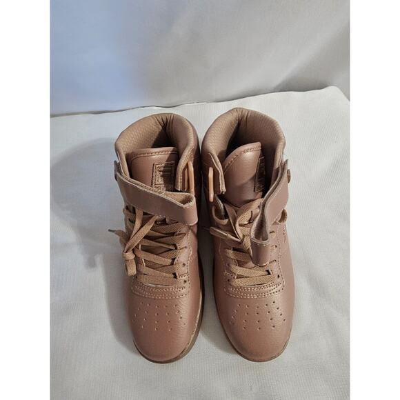 Fila Vulc 13 Sneakers High Tops Women's Size 7.5 Metallic Rose Gold Pink Shoes - Picture 2 of 5